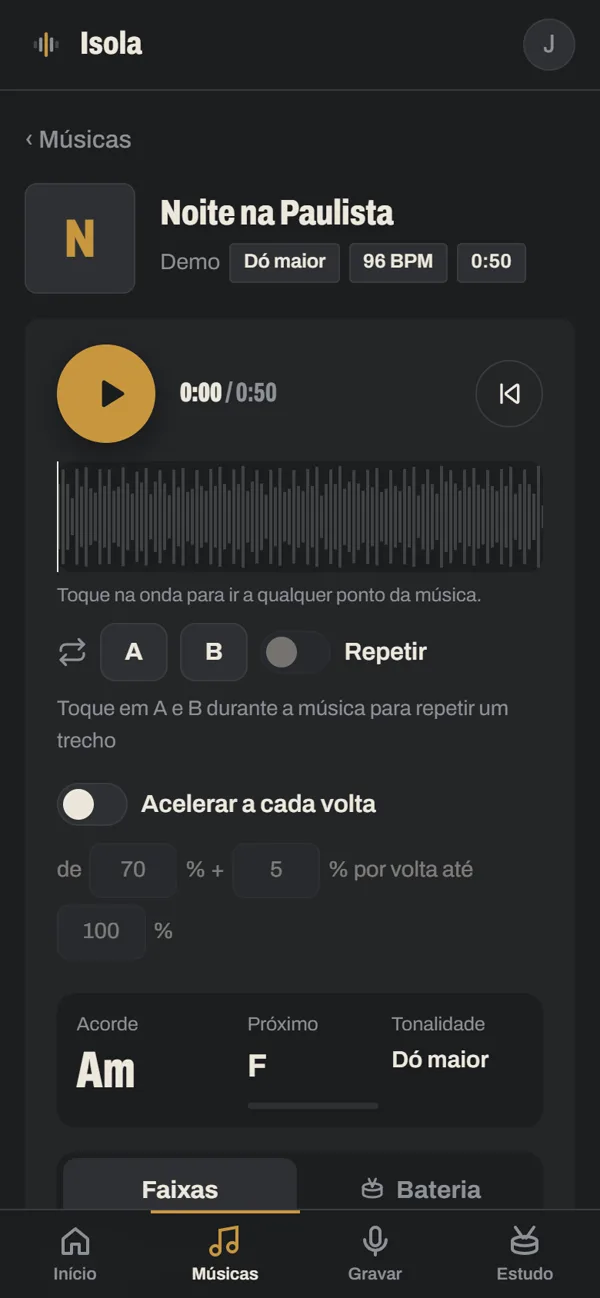Player no celular