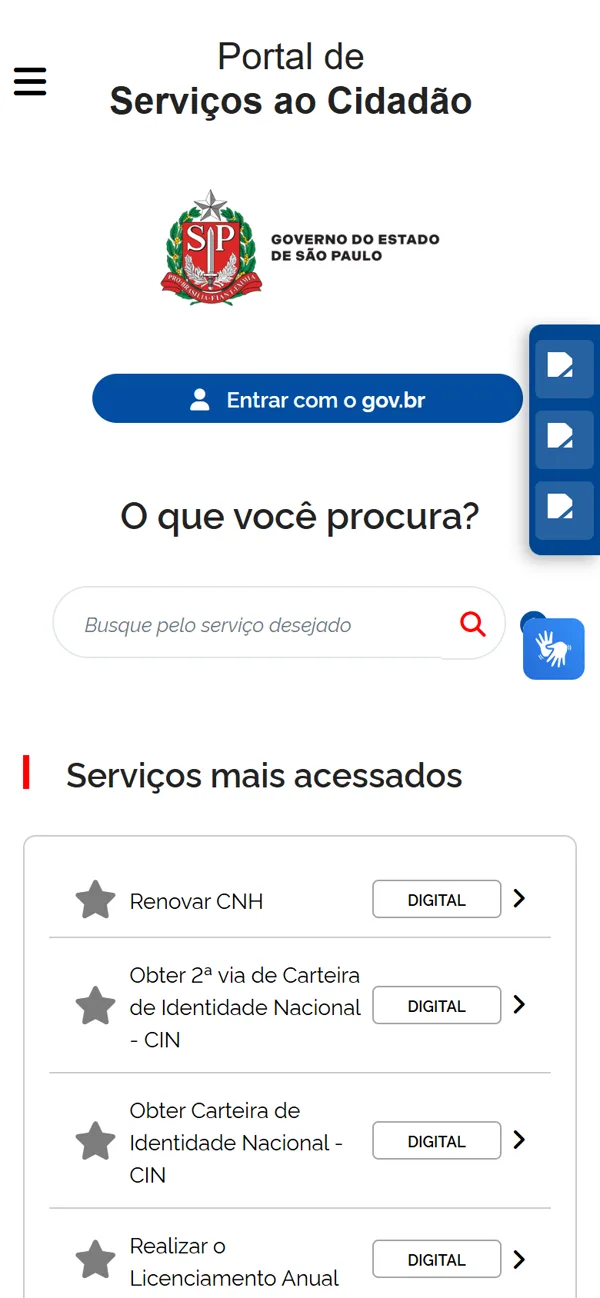 Início no celular